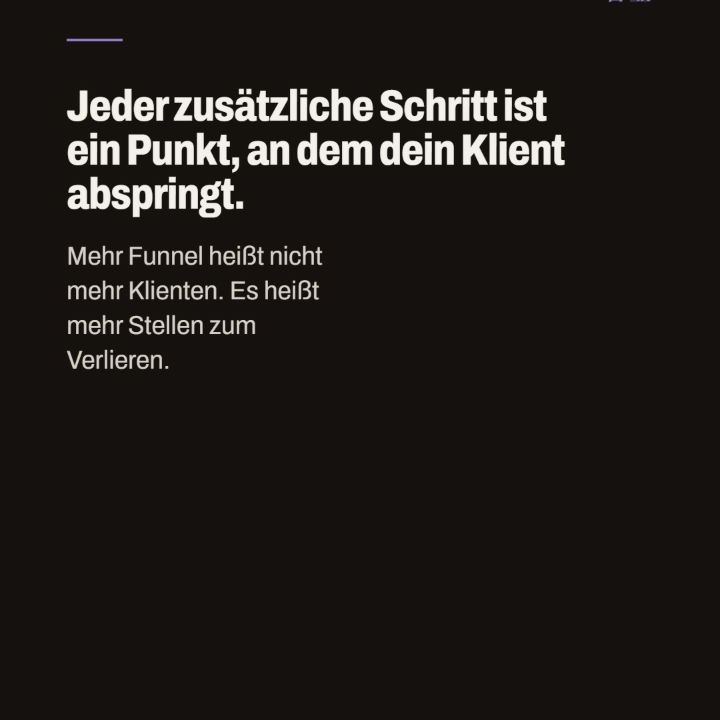 Folie mit dem Hinweis, dass jeder zusätzliche Schritt eine weitere Absprungstelle ist.