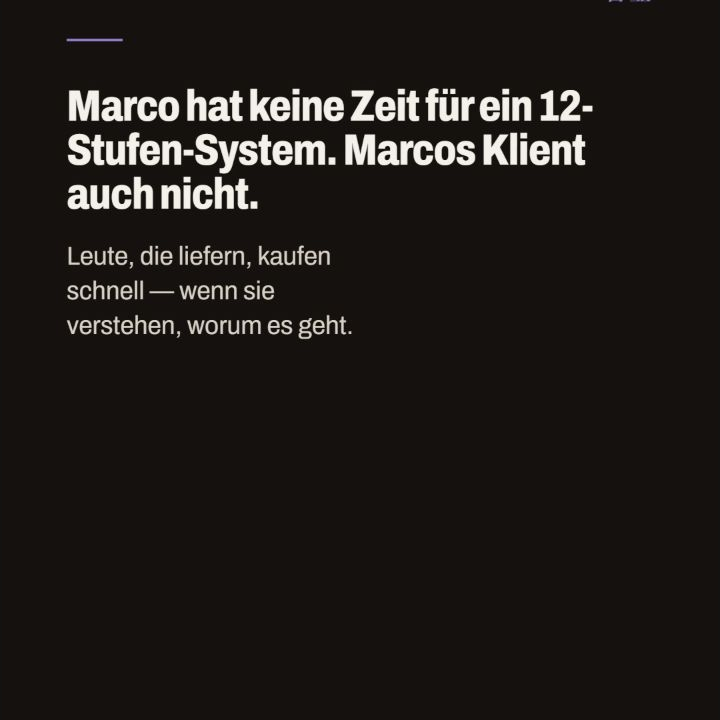 Folie über Menschen, die keine Zeit für ein mehrstufiges System haben.