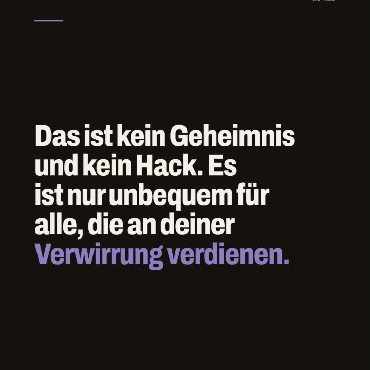 Folie: Das ist kein Geheimnis und kein Hack.